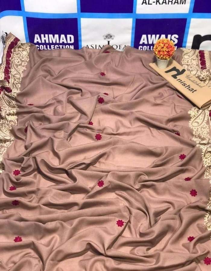 Women Swiss Lawn Embroidered Pink Floral